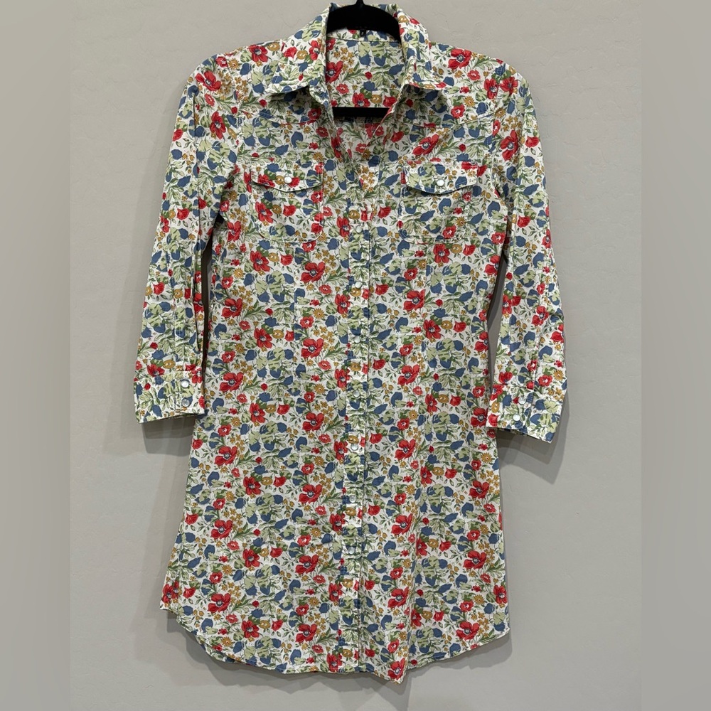 Theory Floral Shirt Dress, Size 2